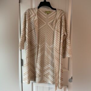Striped Cream Cardigan Sweater